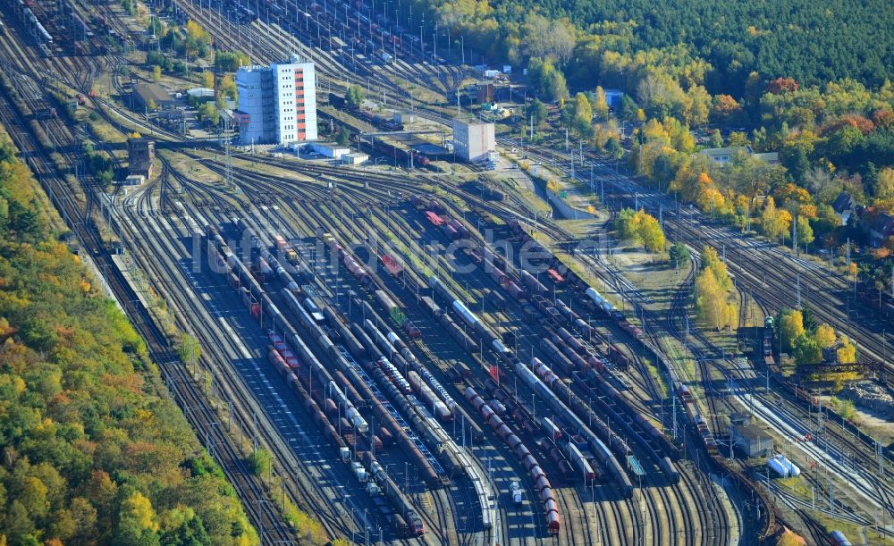 Luftaufnahme Seddin - Rangierbahnhof und Güterbahnhof der Deutschen Bahn in Neuseddin im Bundesland Brandenburg