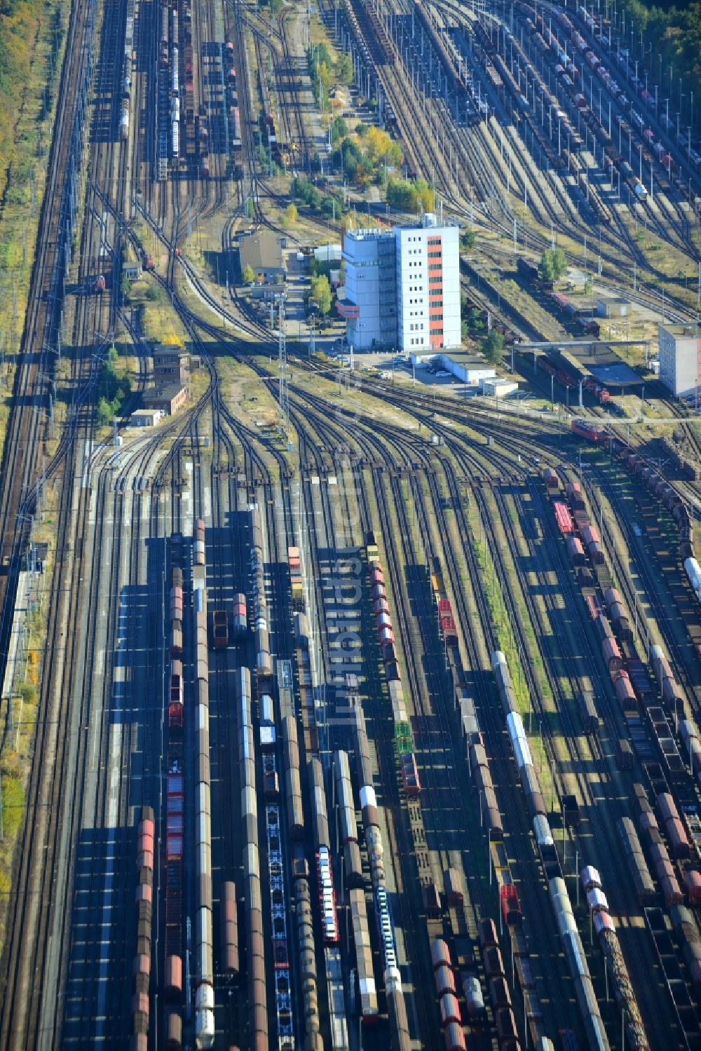 Luftbild Seddin - Rangierbahnhof und Güterbahnhof der Deutschen Bahn in Neuseddin im Bundesland Brandenburg