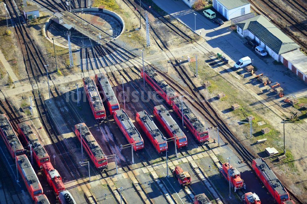 Luftbild Seddin - Rangierbahnhof und Güterbahnhof der Deutschen Bahn in Neuseddin im Bundesland Brandenburg