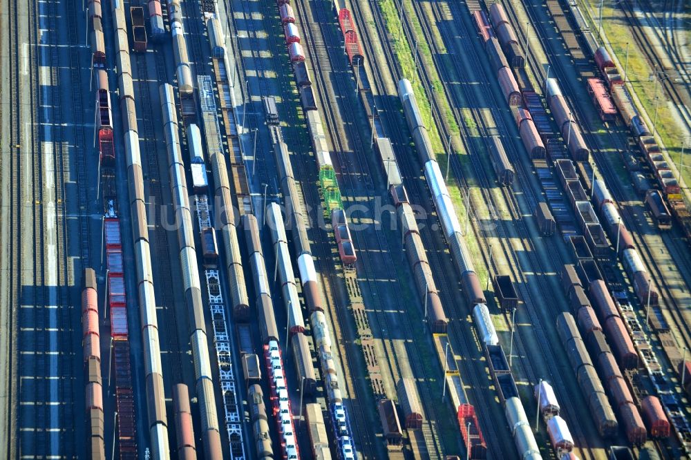 Luftaufnahme Seddin - Rangierbahnhof und Güterbahnhof der Deutschen Bahn in Neuseddin im Bundesland Brandenburg