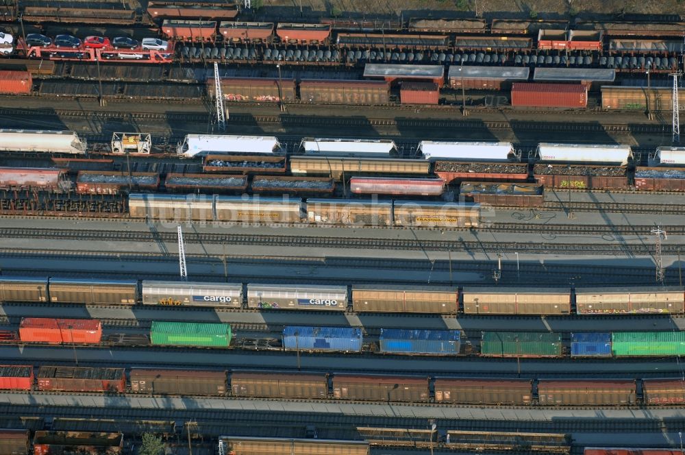 Luftaufnahme Seddiner See - Rangierbahnhof und Güterbahnhof der Deutschen Bahn in Neuseddin im Bundesland Brandenburg