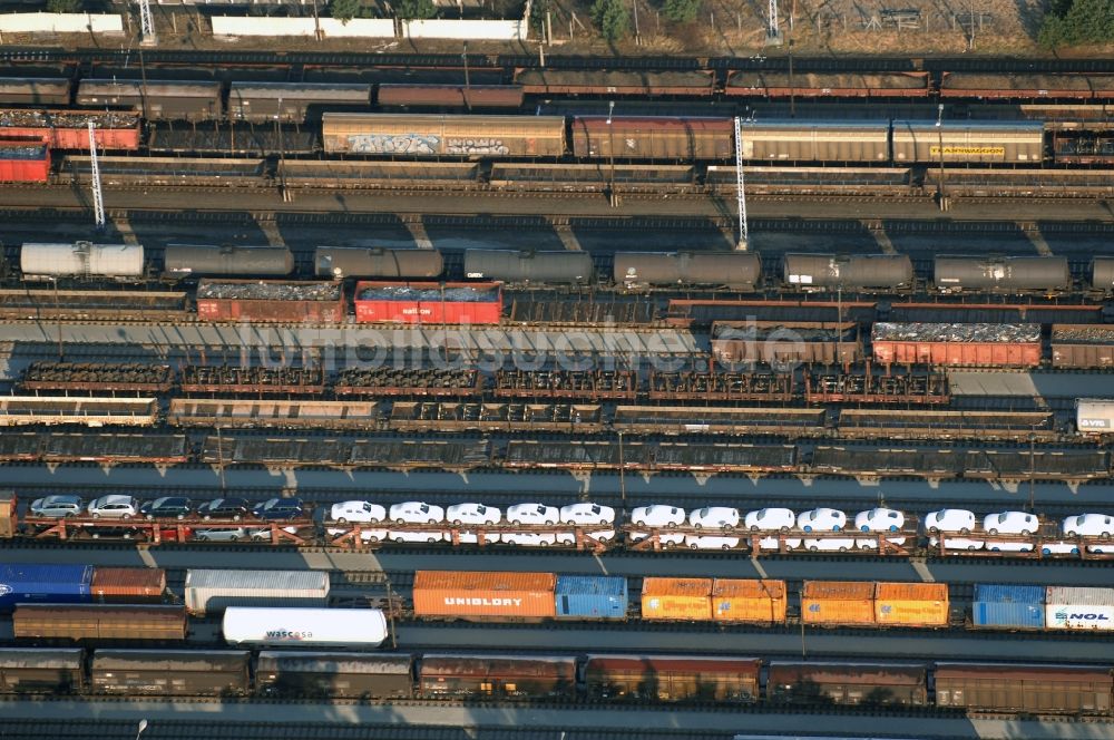 Luftbild Seddiner See - Rangierbahnhof und Güterbahnhof der Deutschen Bahn in Neuseddin im Bundesland Brandenburg