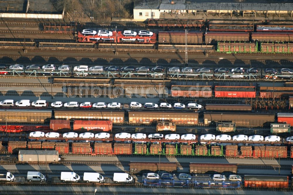 Luftbild Seddiner See - Rangierbahnhof und Güterbahnhof der Deutschen Bahn in Neuseddin im Bundesland Brandenburg