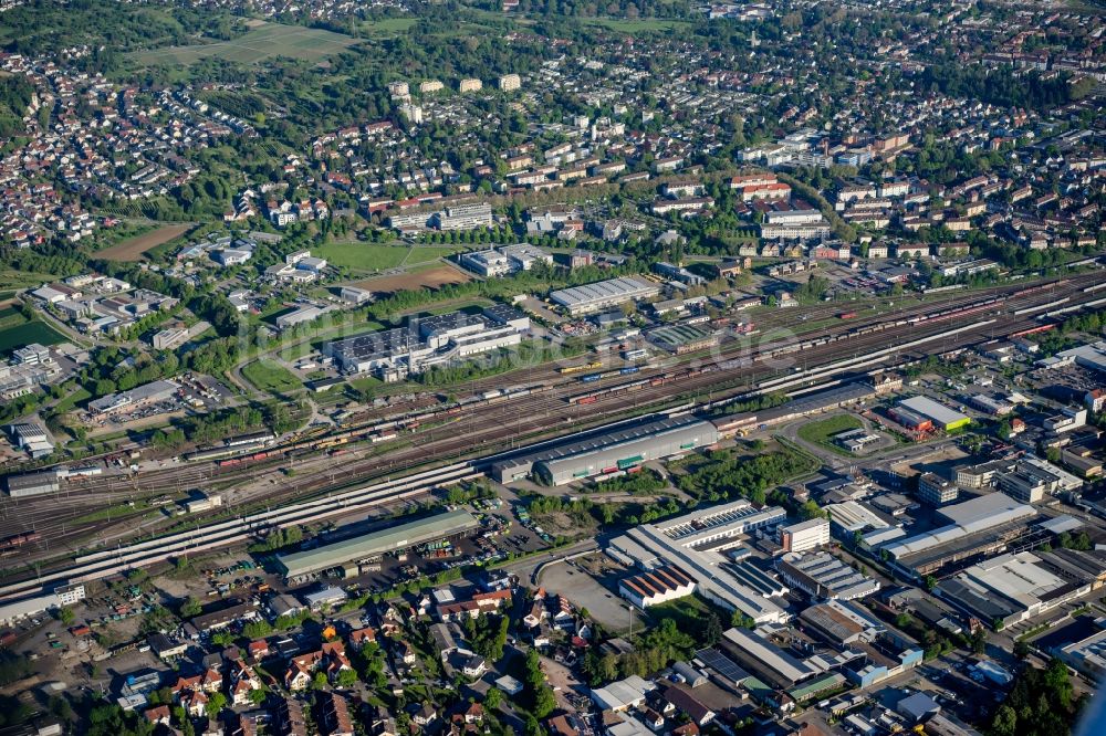 Luftbild Offenburg - Rangierbahnhof und Güterbahnhof der Deutschen Bahn in Offenburg im Bundesland Baden-Württemberg