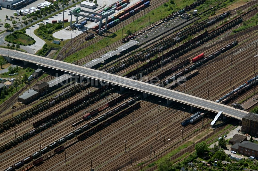 Luftbild Dresden - Rangierbahnhof und Güterbahnhof der Deutschen Bahn im Ortsteil Friedrichstadt in Dresden im Bundesland Sachsen, Deutschland