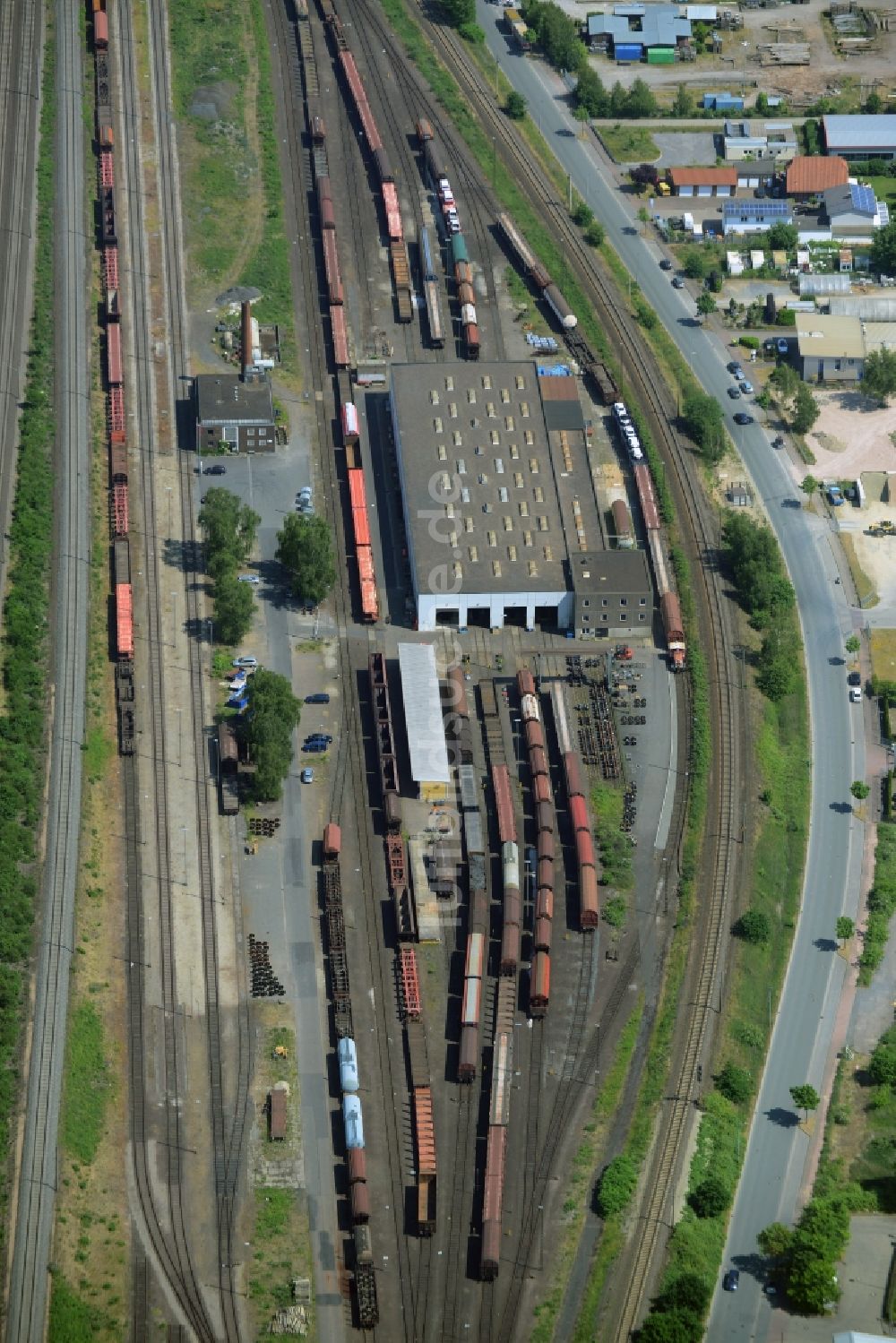 Seelze aus der Vogelperspektive: Rangierbahnhof und Güterbahnhof der Deutschen Bahn in Seelze im Bundesland Niedersachsen