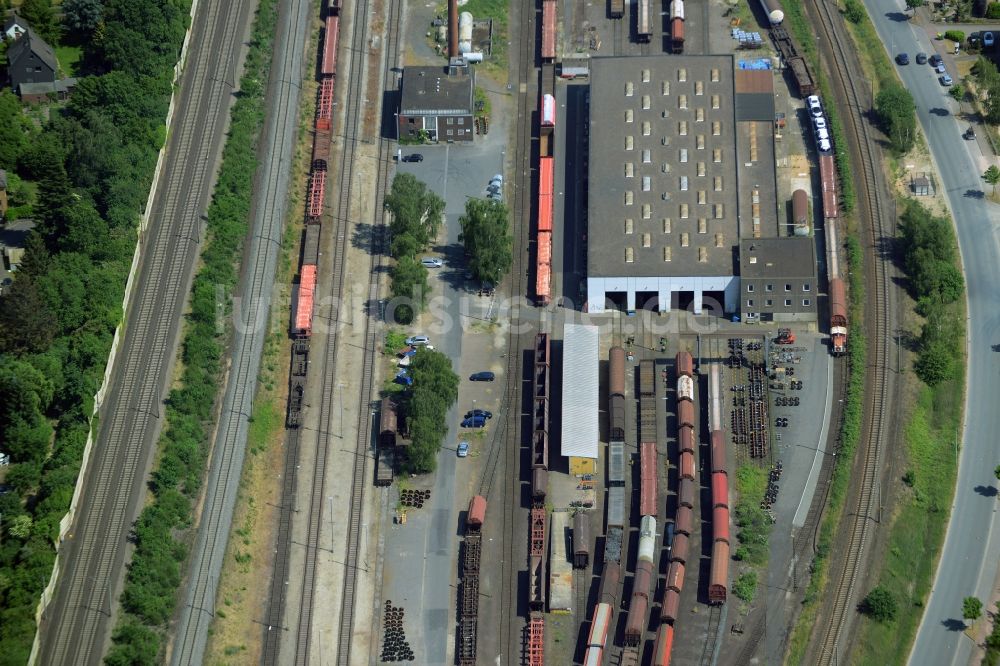 Luftaufnahme Seelze - Rangierbahnhof und Güterbahnhof der Deutschen Bahn in Seelze im Bundesland Niedersachsen