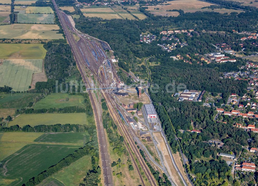 Luftaufnahme Elstal - Rangierbahnhof und Güterbahnhof in Elstal im Bundesland Brandenburg, Deutschland