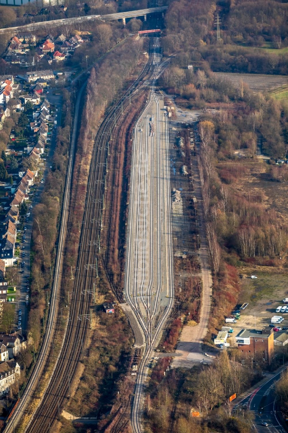 Luftbild Herne - Rangierbahnhof und Güterbahnhof Horsthausen der Deutschen Bahn in Herne im Bundesland Nordrhein-Westfalen