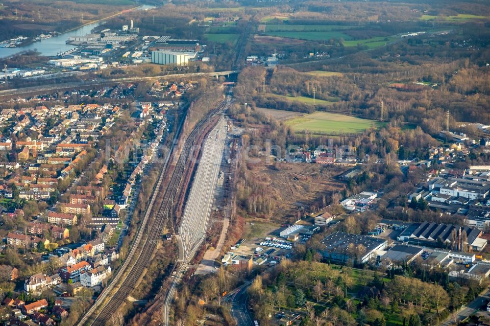 Luftaufnahme Herne - Rangierbahnhof und Güterbahnhof Horsthausen der Deutschen Bahn in Herne im Bundesland Nordrhein-Westfalen