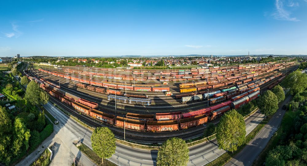 Kornwestheim von oben - Rangierbahnhof und Güterbahnhof in Kornwestheim im Bundesland Baden-Württemberg, Deutschland