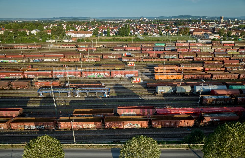 Luftaufnahme Kornwestheim - Rangierbahnhof und Güterbahnhof in Kornwestheim im Bundesland Baden-Württemberg, Deutschland