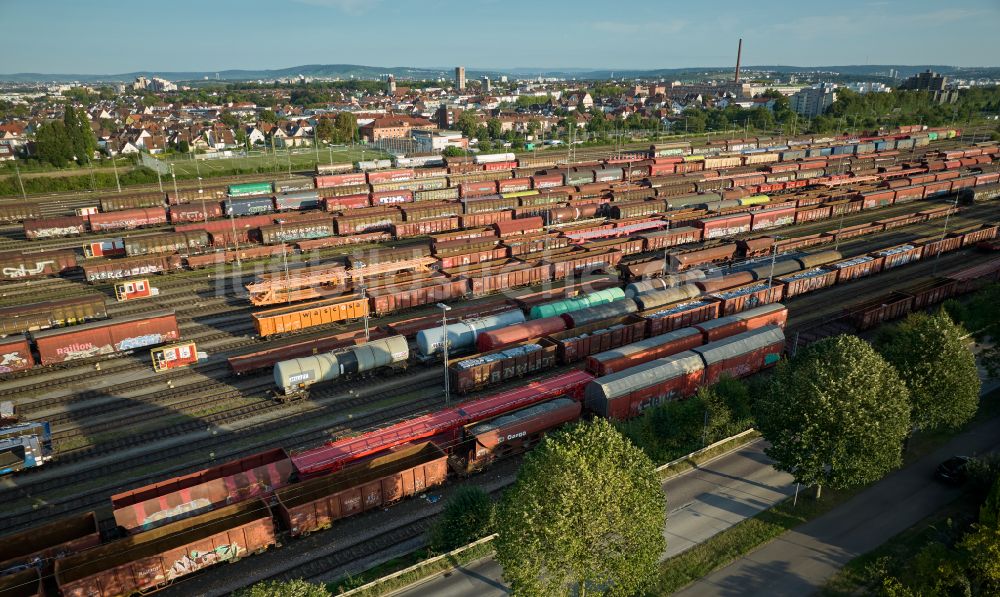 Kornwestheim von oben - Rangierbahnhof und Güterbahnhof in Kornwestheim im Bundesland Baden-Württemberg, Deutschland