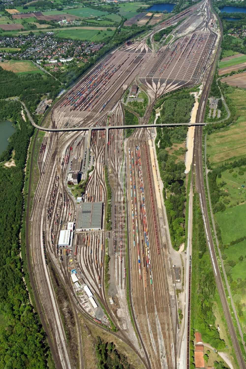 Luftbild Seevetal - Rangierbahnhof und Güterbahnhof Maschen der Deutschen Bahn im Ortsteil Maschen in Seevetal im Bundesland Niedersachsen, Deutschland