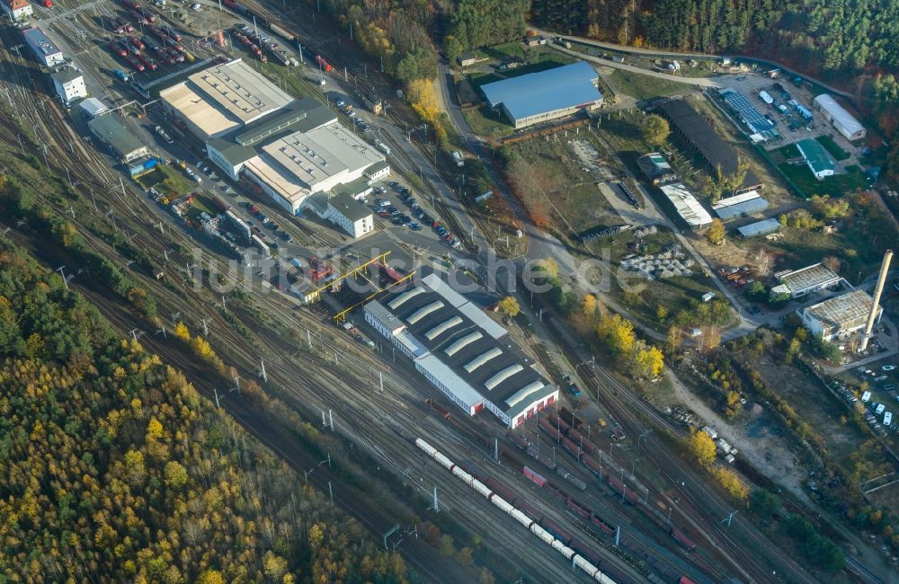 Luftbild Seddiner See - Rangierbahnhof und Güterbahnhof Seddin der Deutschen Bahn DB Cargo in Neuseddin im Bundesland Brandenburg