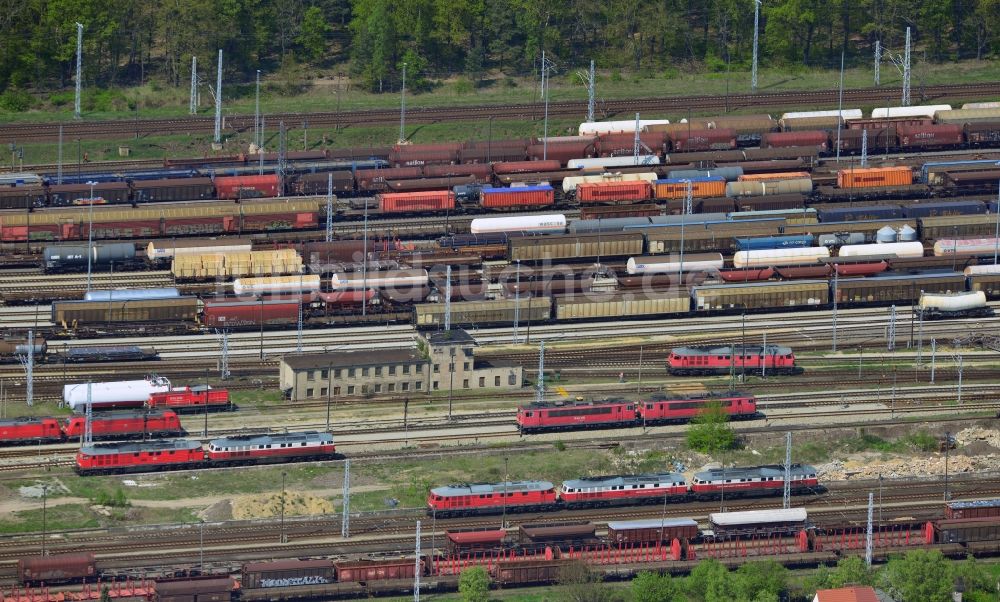 Neuseddin von oben - Rangierbahnhof und Güterbahnhof Seddin der Deutschen Bahn in Neuseddin im Bundesland Brandenburg