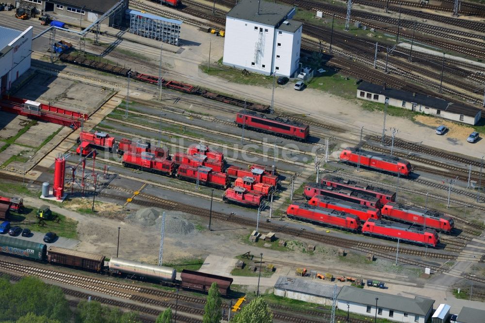 Luftaufnahme Neuseddin - Rangierbahnhof und Güterbahnhof Seddin der Deutschen Bahn in Neuseddin im Bundesland Brandenburg