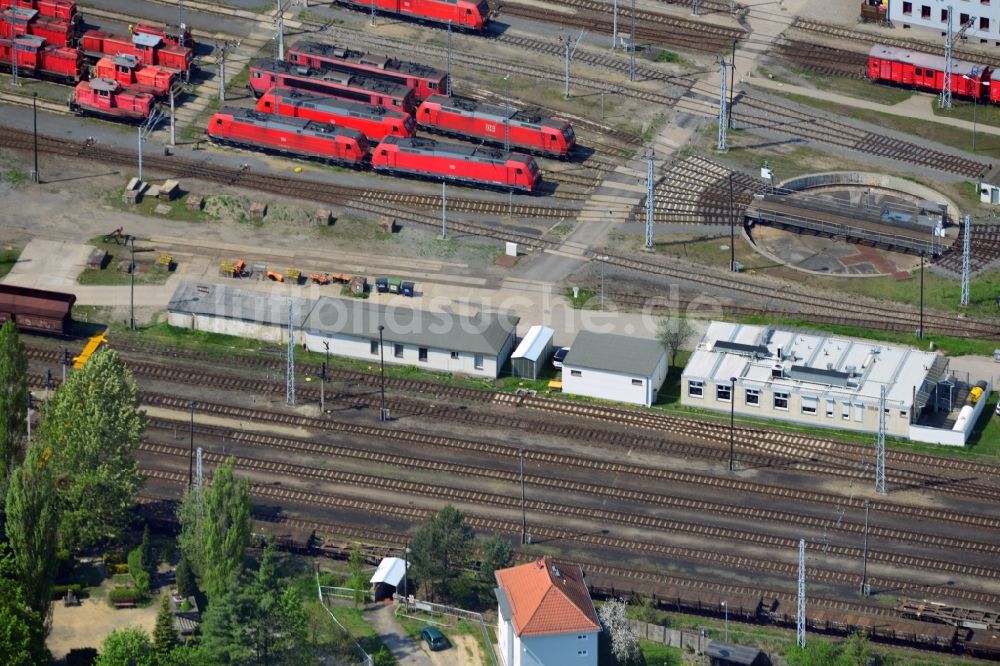 Neuseddin von oben - Rangierbahnhof und Güterbahnhof Seddin der Deutschen Bahn in Neuseddin im Bundesland Brandenburg