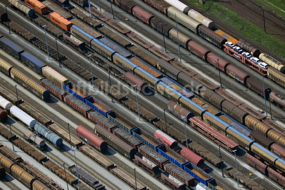 Neuseddin aus der Vogelperspektive: Rangierbahnhof und Güterbahnhof Seddin der Deutschen Bahn in Neuseddin im Bundesland Brandenburg