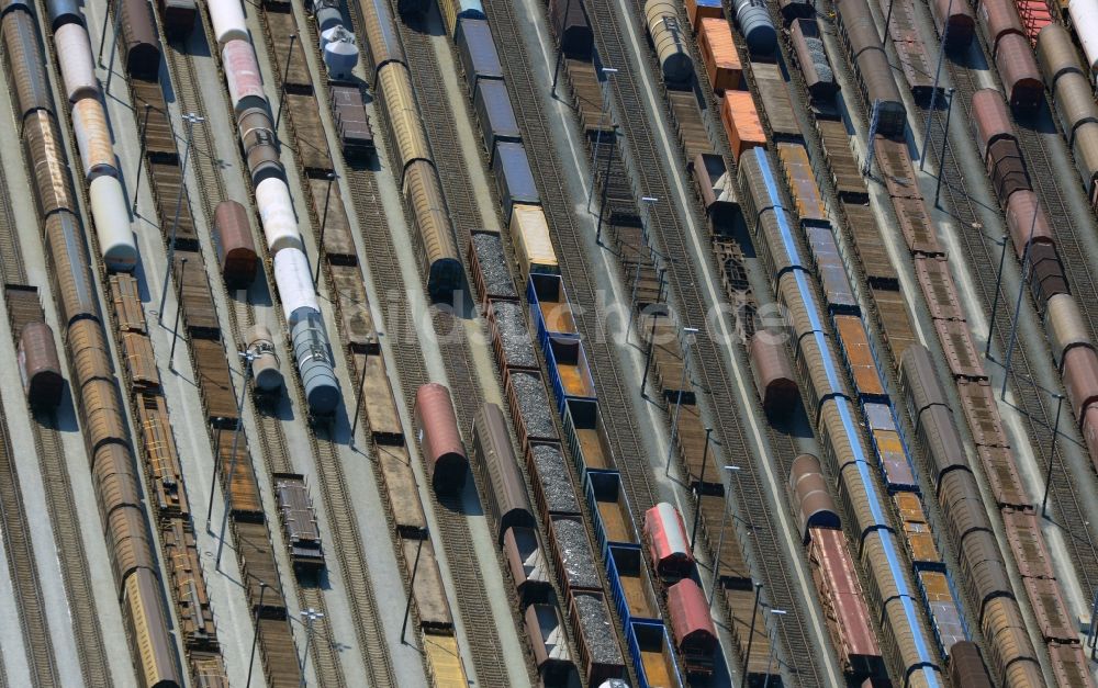 Neuseddin von oben - Rangierbahnhof und Güterbahnhof Seddin der Deutschen Bahn in Neuseddin im Bundesland Brandenburg