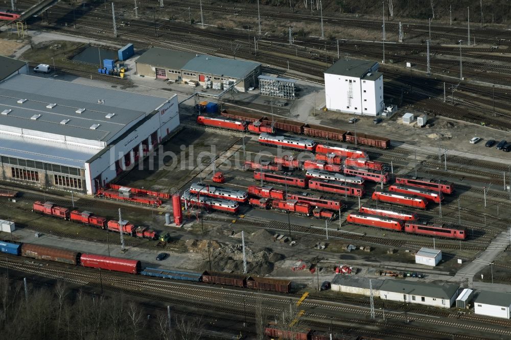 Luftaufnahme Neuseddin - Rangierbahnhof und Güterbahnhof Seddin der Deutschen Bahn in Neuseddin im Bundesland Brandenburg