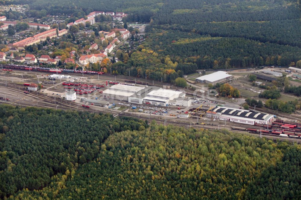 Luftaufnahme Neuseddin - Rangierbahnhof und Güterbahnhof Seddin der Deutschen Bahn in Neuseddin im Bundesland Brandenburg