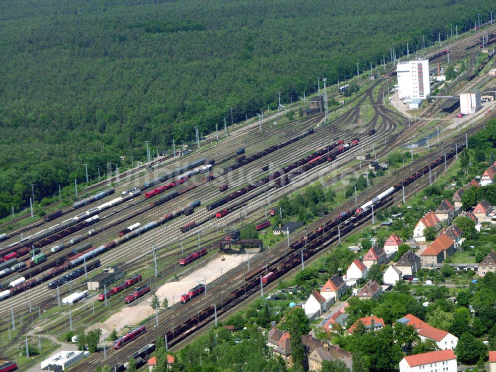 Neuseddin von oben - Rangierbahnhof und Güterbahnhof Seddin der Deutschen Bahn in Neuseddin im Bundesland Brandenburg