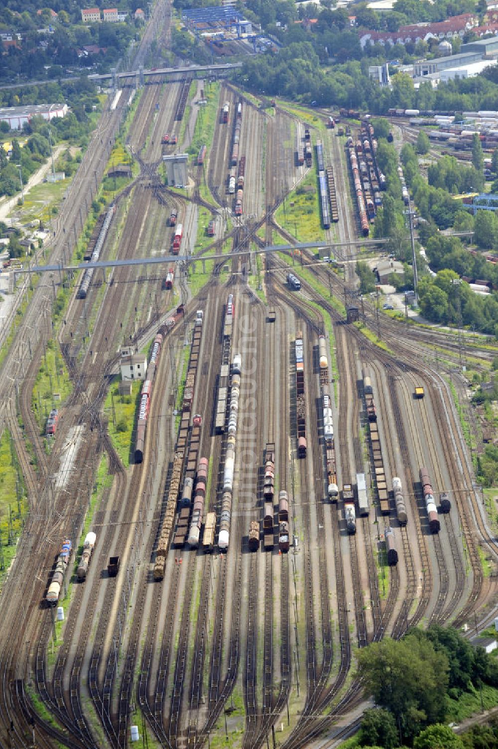 Leipzig Engelsdorf von oben - Rangierbahnhof in Leipzig, Sachsen