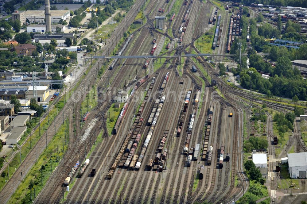 Leipzig Engelsdorf aus der Vogelperspektive: Rangierbahnhof in Leipzig, Sachsen