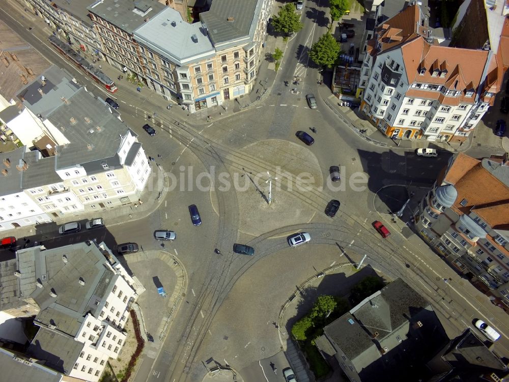 Luftaufnahme Halle (Saale) - Rannischer Platz in Halle ( Saale ) im Bundesland Sachsen-Anhalt