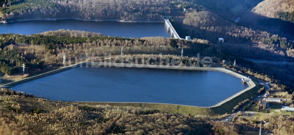 Wendefurth Hasselfelde aus der Vogelperspektive: Rappbodetalsperre und Wendefurth Pumpspeicherbecken im Harz- Gebirge bei Wendefurt - Hasselfelde im Bundesland Sachsen-Anhalt