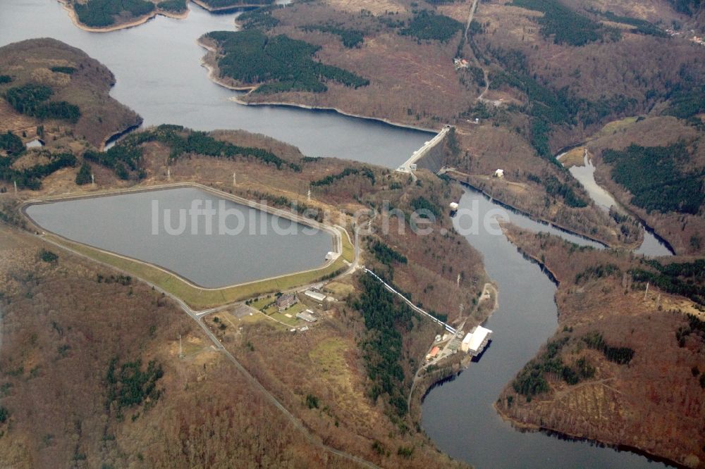 Luftbild Wendefurth Hasselfelde - Rappbodetalsperre und Wendefurth Pumpspeicherbecken im Harz- Gebirge bei Wendefurt - Hasselfelde im Bundesland Sachsen-Anhalt