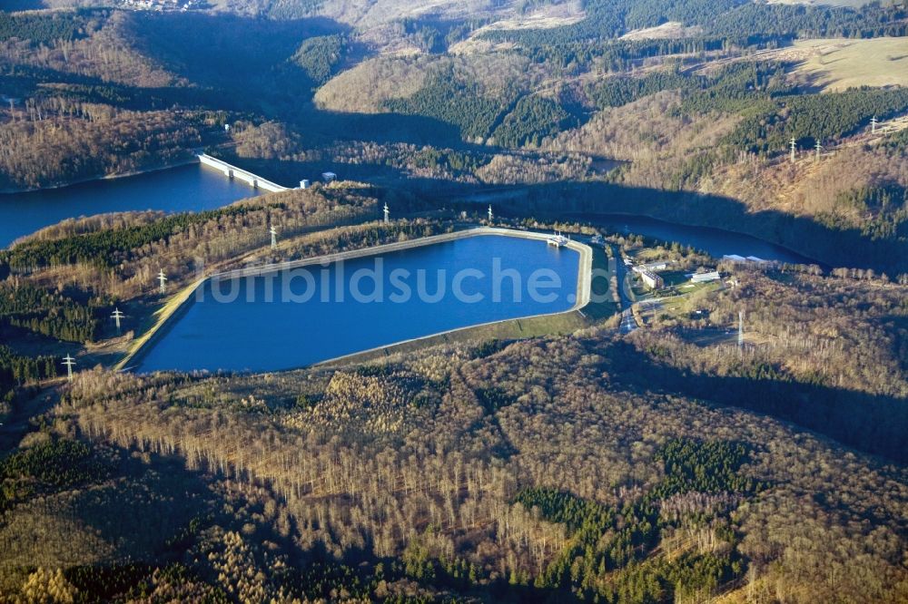 Wendefurth Hasselfelde von oben - Rappbodetalsperre und Wendefurth Pumpspeicherbecken im Harz- Gebirge bei Wendefurt - Hasselfelde im Bundesland Sachsen-Anhalt