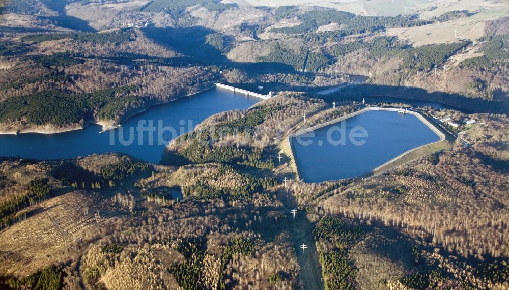 Luftaufnahme Wendefurth Hasselfelde - Rappbodetalsperre und Wendefurth Pumpspeicherbecken im Harz- Gebirge bei Wendefurt - Hasselfelde im Bundesland Sachsen-Anhalt