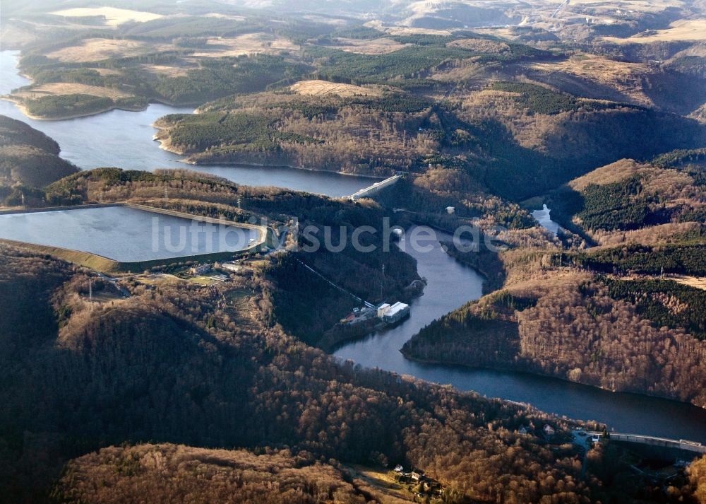 Luftaufnahme Wendefurth Hasselfelde - Rappbodetalsperre und Wendefurth Pumpspeicherbecken im Harz- Gebirge bei Wendefurt - Hasselfelde im Bundesland Sachsen-Anhalt