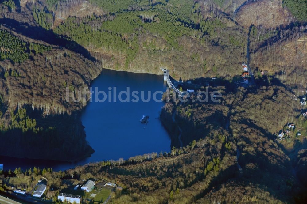 Wendefurth Hasselfelde von oben - Rappbodetalsperre und Wendefurth Pumpspeicherbecken im Harz- Gebirge bei Wendefurt - Hasselfelde im Bundesland Sachsen-Anhalt