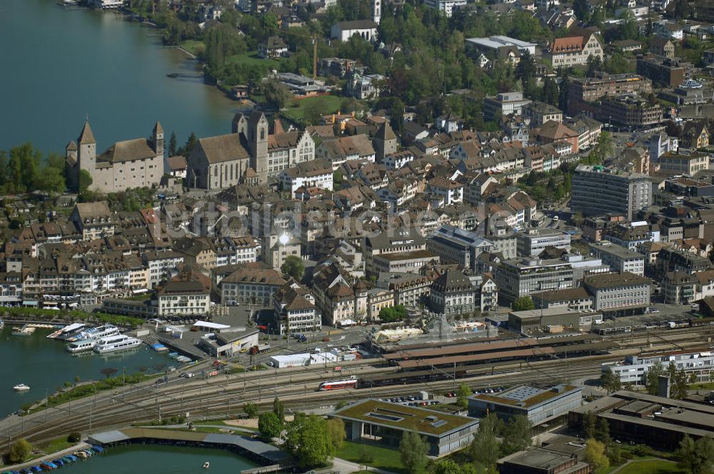 Luftaufnahme Rapperswil - Rapperswil am Zürichsee und Obersee in der Schweiz