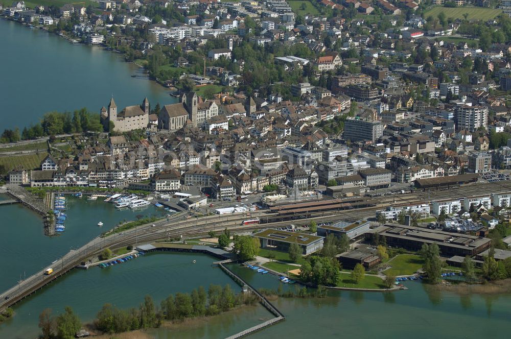 Rapperswil von oben - Rapperswil am Zürichsee und Obersee in der Schweiz