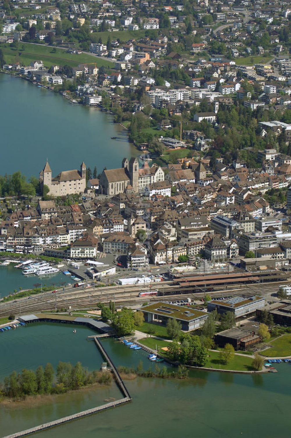 Luftbild Rapperswil - Rapperswil am Zürichsee und Obersee in der Schweiz