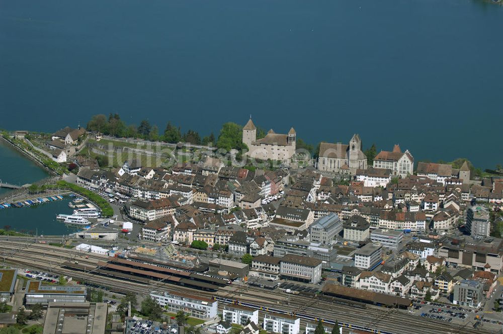 Rapperswil von oben - Rapperswil am Zürichsee und Obersee in der Schweiz