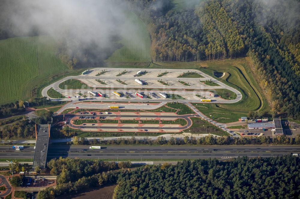 Holdorf von oben - Rastplatz Dammer Berge bei Holdorf in Niedersachsen