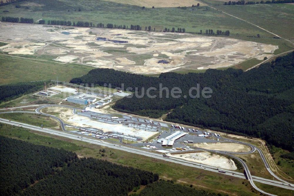 Luftbild Stolpe / BRB - Rastplatzbau am ehemaligen Grenzübergang Stolpe 1995