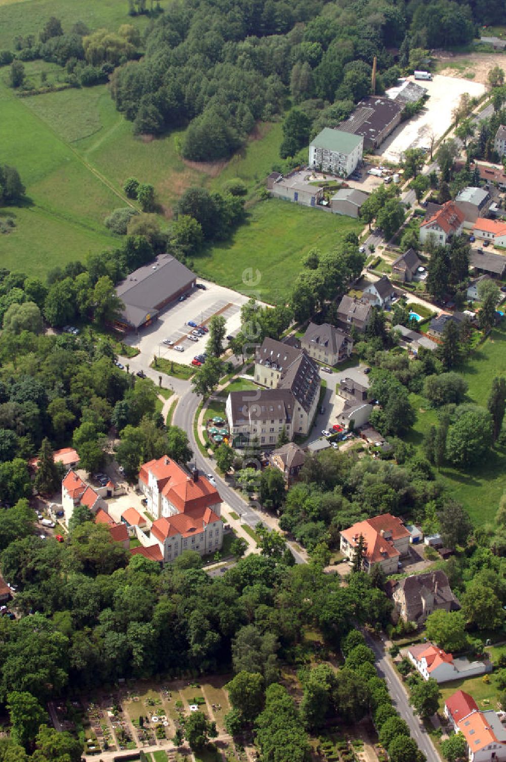 Altlandsberg von oben - Rathaus Altlandsberg