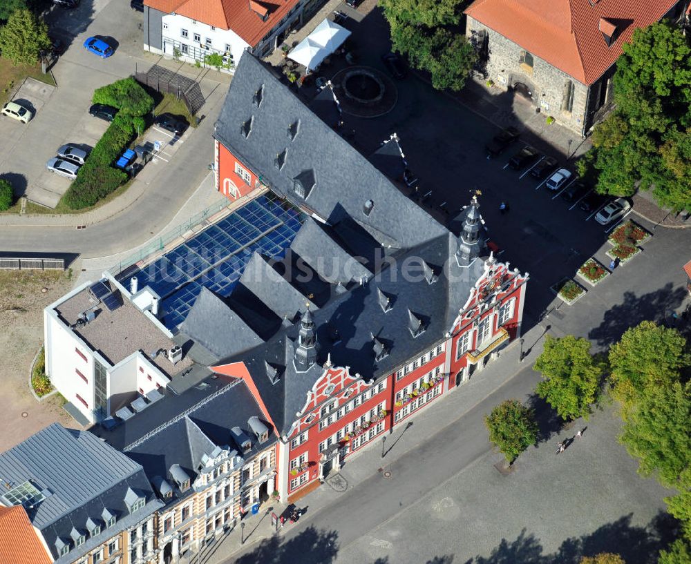 Arnstadt aus der Vogelperspektive: Rathaus von Arnstadt in Thüringen