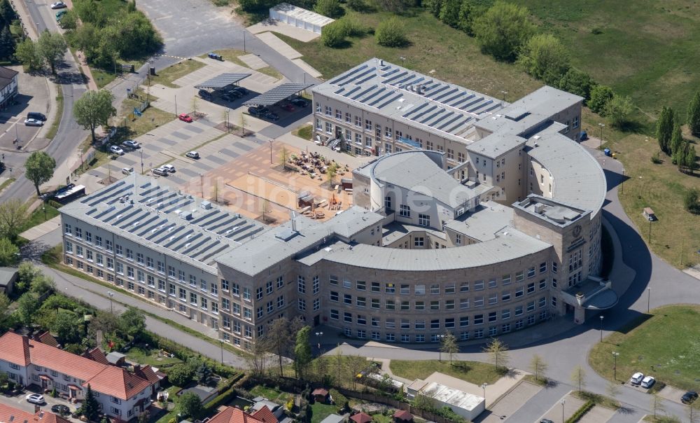 Bitterfeld-Wolfen aus der Vogelperspektive: Rathaus Bitterfeld-Wolfen im Bundesland Sachsen-Anhalt