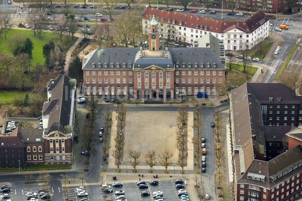 Luftaufnahme Herne - Rathaus am Friedrich-Ebert-Platz in Herne im Bundesland Nordrhein-Westfalen