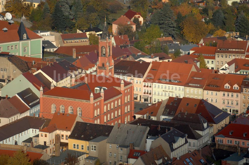 Kamenz aus der Vogelperspektive: Rathaus in der Lessingstadt Kamenz