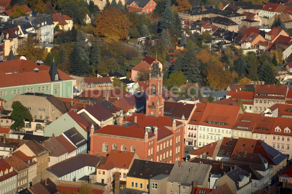 Luftbild Kamenz - Rathaus in der Lessingstadt Kamenz