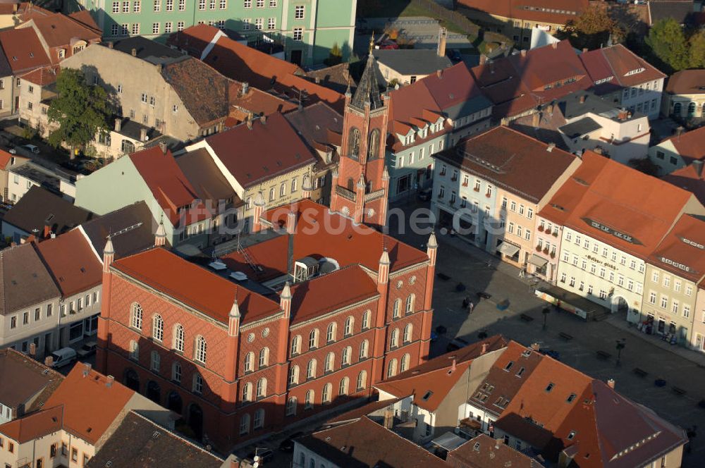 Luftaufnahme Kamenz - Rathaus in der Lessingstadt Kamenz