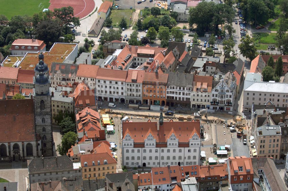 Lutherstadt Wittenberg aus der Vogelperspektive: Rathaus in Lutherstadt Wittenberg